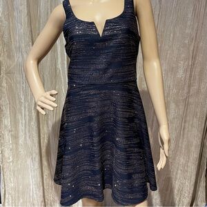 Elegant Navy and Gold Women's Dress